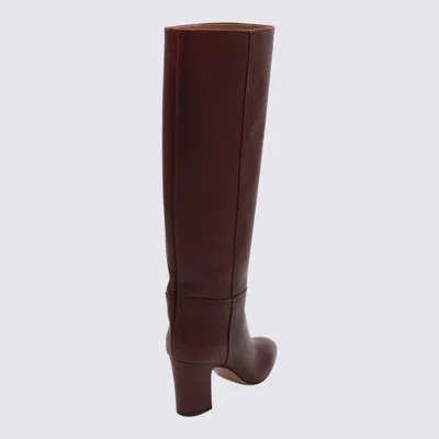 Paris Texas Calfskin Boots With A Pointed Toe In Burgundy