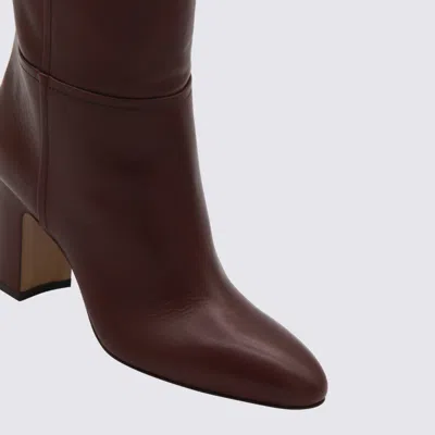 Paris Texas Calfskin Boots With A Pointed Toe In Burgundy