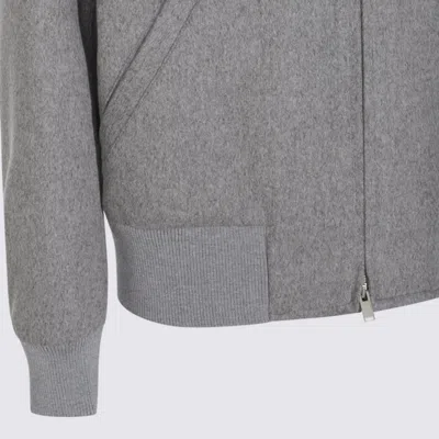 Lardini Relaxed Fit Jacket Ribbed Trims In Gray