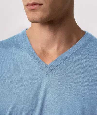 Larusmiani V-neck Sweater Pullman Sweater In Blue