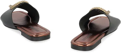 Just Cavalli Elisie Satin Slide Sandals In Black