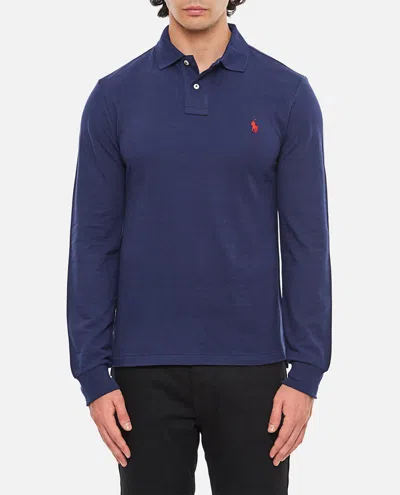 Polo Ralph Lauren Classic Long Sleeve Polo Shirt In Blue