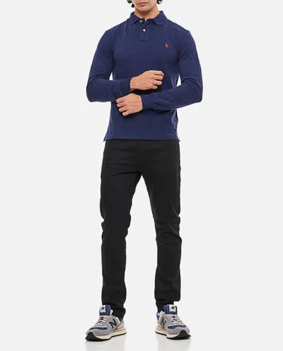 Polo Ralph Lauren Classic Long Sleeve Polo Shirt In Blue