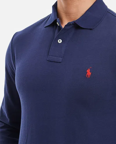 Polo Ralph Lauren Classic Long Sleeve Polo Shirt In Blue