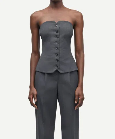 Samsoe Saellen Top In Iron Gate In Gray