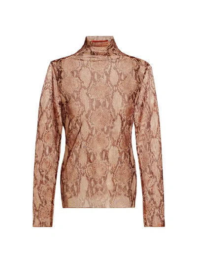 Simon Miller Wendell Mesh Top In Snake Print In Animal Print