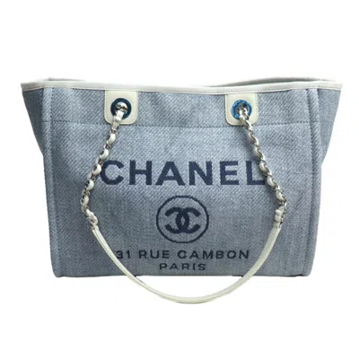 Pre-owned Chanel Blue Canvas Tote Bag ()