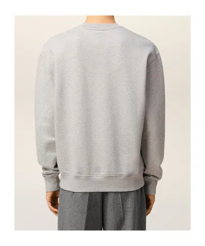 Ami Alexandre Mattiussi Ami Classic Crewneck Sweater With Ribbed Cuffs In Gray
