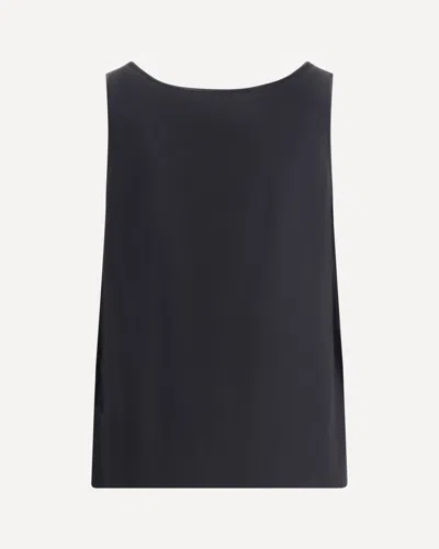 Dolce & Gabbana Satin Camisole Top With Logo In Black