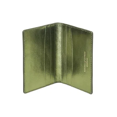 Aspinal Of London Leather Double Fold Card Holder In Green