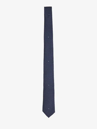 Fendi Slim Tie Polka Dot Pattern Design In Blue