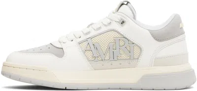 Amiri Grey Cow Leather Sneakers In White