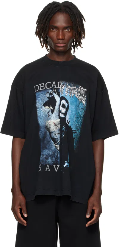 Vetements Black Cradle Of Filth Cut-up Oversized T-shirt In Blue | ModeSens