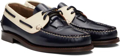 Hereu Navy & Off-white Saler Bicolor Loafers In Multi