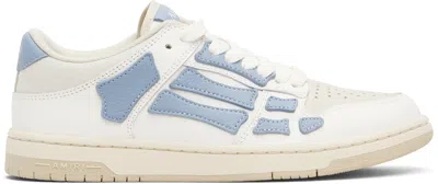 Amiri Leather Sneakers Featuring Skeleton Applique In Blue