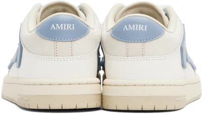 Amiri Leather Sneakers Featuring Skeleton Applique In Blue