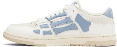 Amiri Leather Sneakers Featuring Skeleton Applique In Blue