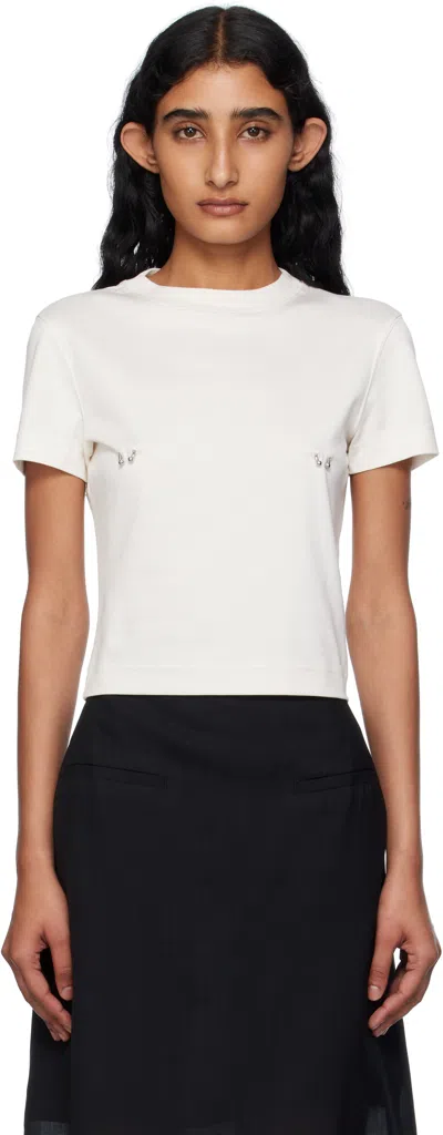 Mugler Piercing-detail Cotton T-shirt In White