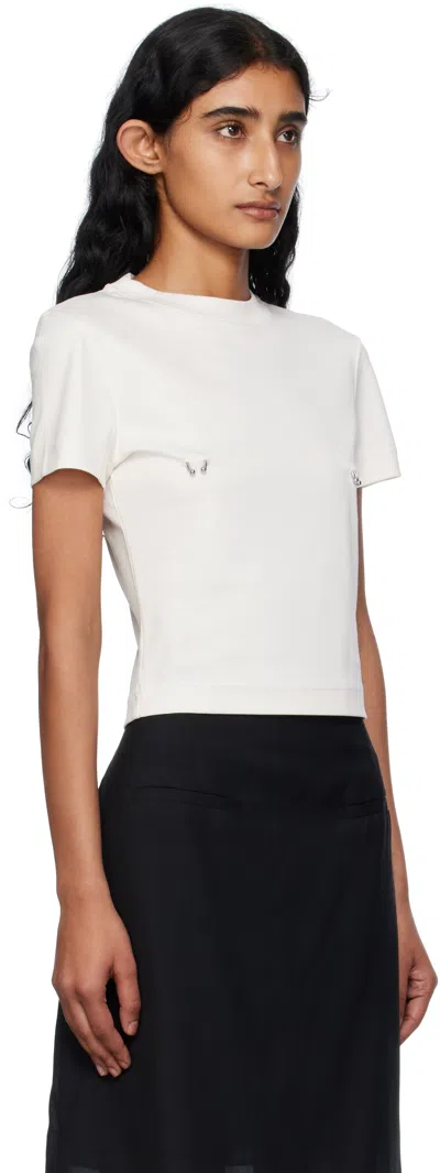 Mugler Piercing-detail Cotton T-shirt In White