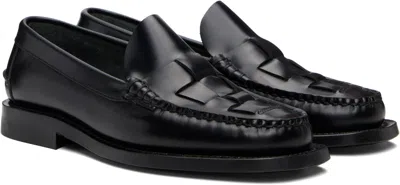 Hereu Nombela Interwoven Leather Loafers In Black