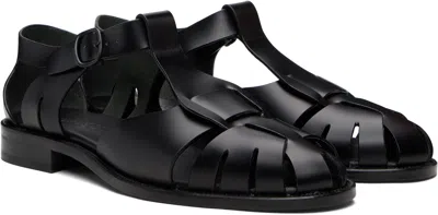 Hereu Black Pesca Sandals In Black