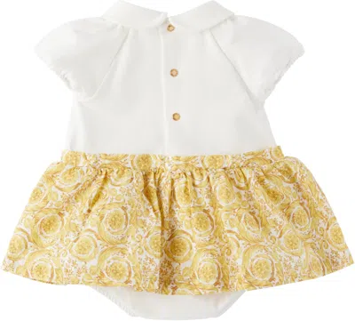 Versace Barocco-printed Baby Dress In White