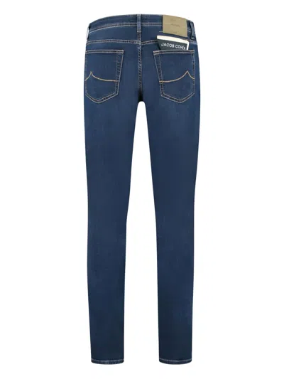 Jacob Cohen Five-pocket Logo-patch Jeans In Blue