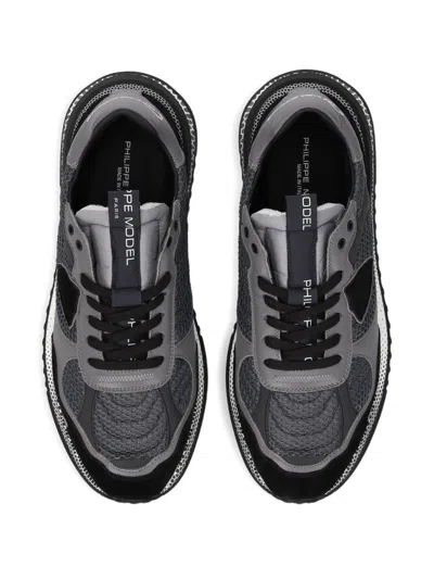 Philippe Model Casual Sneakers With Rubber Sole And Mesh In Black