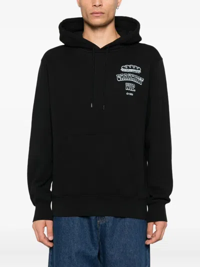 Carhartt Felpa Con Cappuccio Sandwich In Black