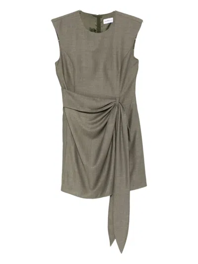 正面系带无袖连衣裙