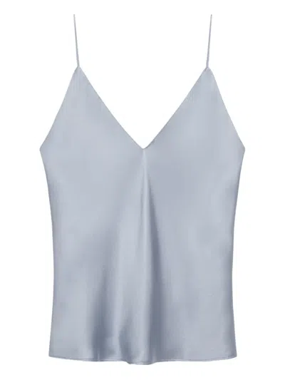 Anine Bing Womens Pastel Blue Ellen Shoulder-straps Silk Top