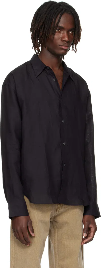 Studio Nicholson Button-down Long-sleeved Shirt In Blue