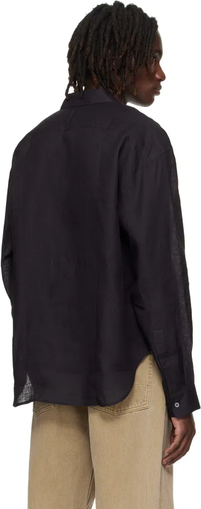 Studio Nicholson Button-down Long-sleeved Shirt In Blue