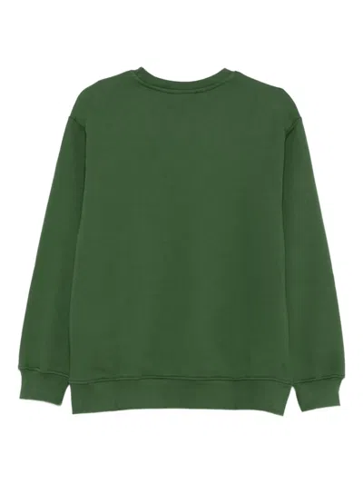 Msgm Logo-print Sweatshirt In Green