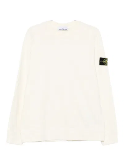 Stone Island Cotton Sweatshirt In White
