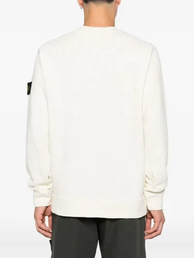 Stone Island Cotton Sweatshirt In White