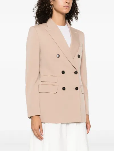 Max Mara Double-breasted Blazer In Pink