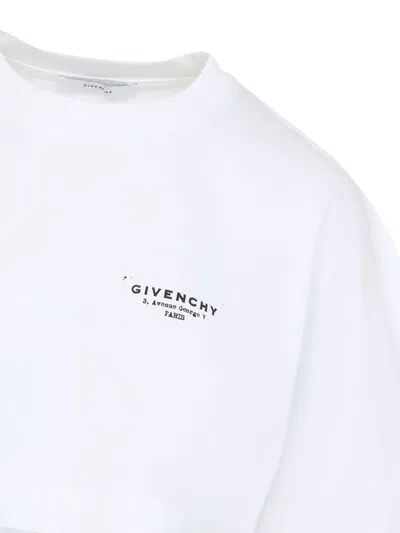 Givenchy Cropped Fit T-shirt In Cotton With Stamp Print Clothing In White