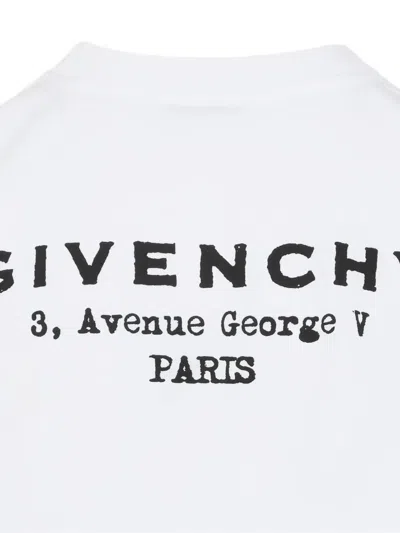 Givenchy Cropped Fit T-shirt In Cotton With Stamp Print Clothing In White