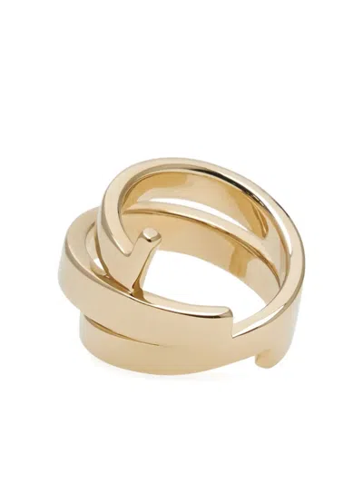 Ferragamo Gancini Triple-wrap Ring In Gold