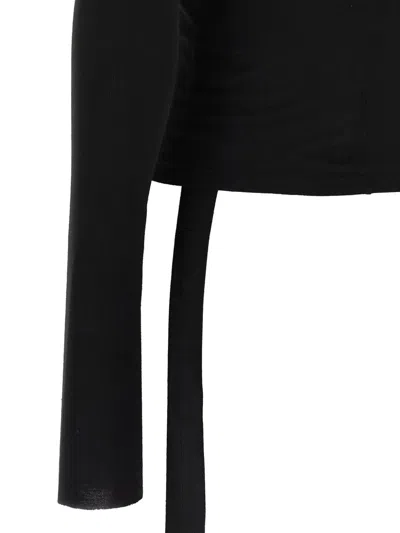 Rick Owens Drkshdw Ziggy Asymmetric-neckline Long-sleeve T-shirt In Black