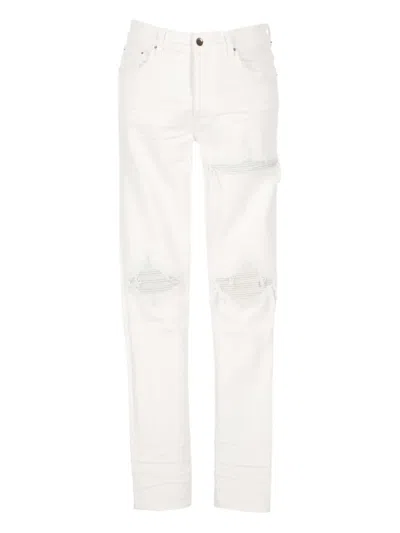 Amiri Denim Trousers With Belt Loops In White
