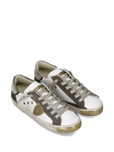 Philippe Model Distressed Leather Sneakers In Multi