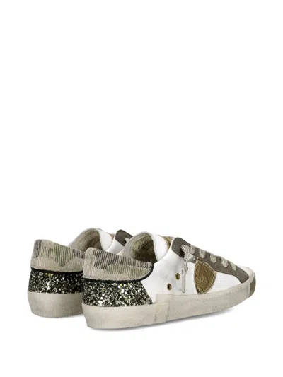 Philippe Model Distressed Leather Sneakers In Multi