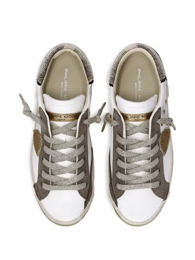 Philippe Model Distressed Leather Sneakers In Multi