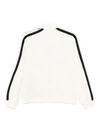 Liu •jo White Striped Long Sleeve Sweatshirt In White