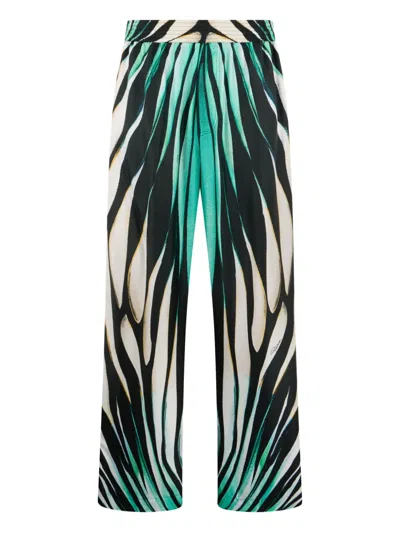 Roberto Cavalli Tropical Elegance Palazzo Pants In Multi