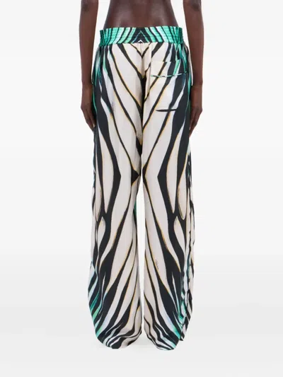 Roberto Cavalli Tropical Elegance Palazzo Pants In Multi