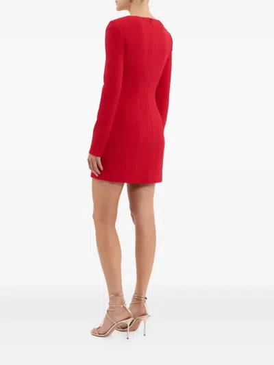 Rebecca Vallance Cameron Button-embellished Crepe Mini Dress In Red