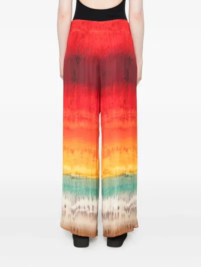 Alice And Olivia Larissa Pants In Red Viscose In Multi